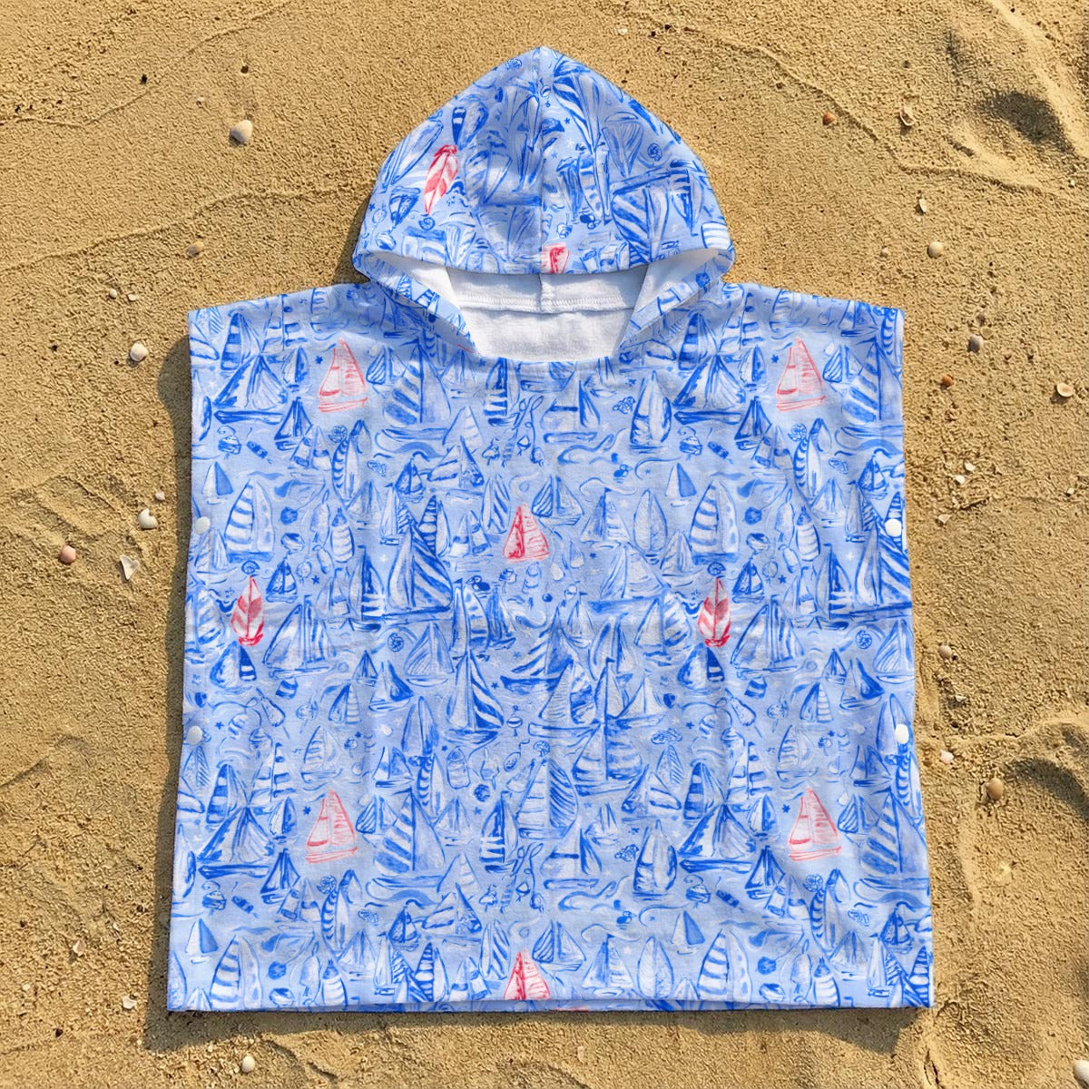 "Puffin my Sails" Kid's Hooded Towel Poncho