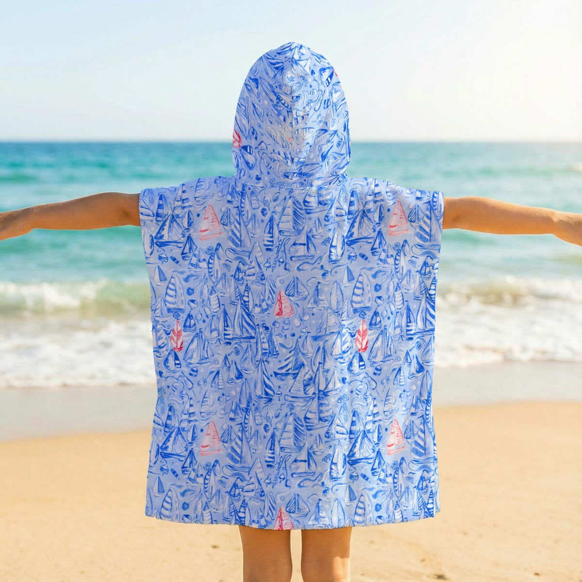 "Puffin my Sails" Kid's Hooded Towel Poncho