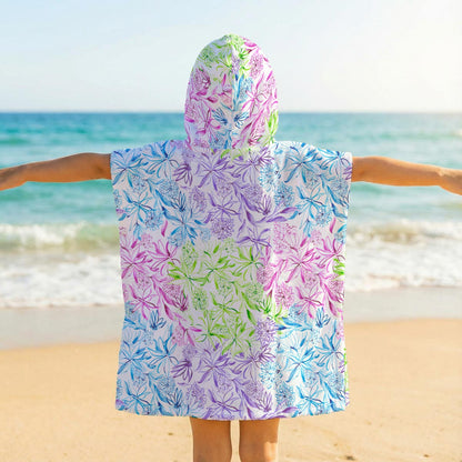 Blooms with a View -  Kid's Hooded Towel Poncho
