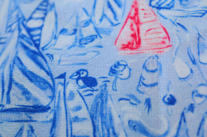 "Puffin my Sails" Kid's Hooded Towel Poncho