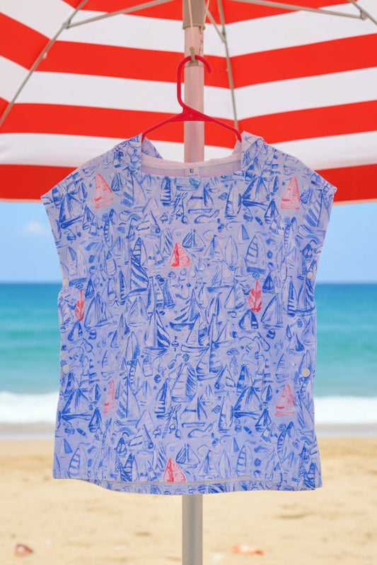 "Puffin my Sails" Kid's Hooded Towel Poncho