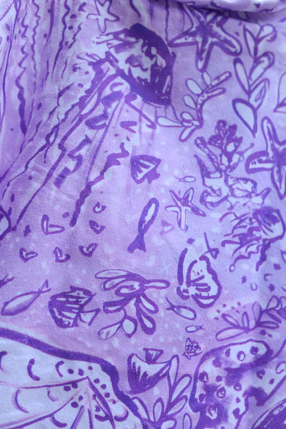 Octopus' Garden Party in Purple Party - Kid's Hooded Towel Poncho