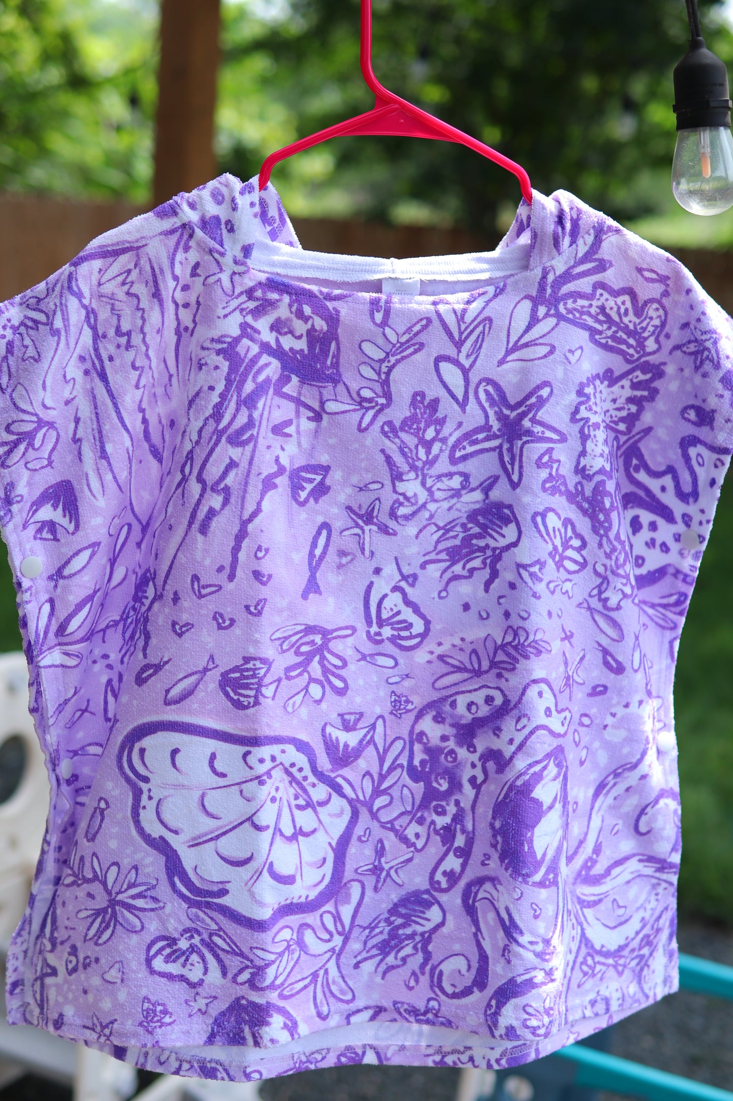 Octopus' Garden Party in Purple Party - Kid's Hooded Towel Poncho