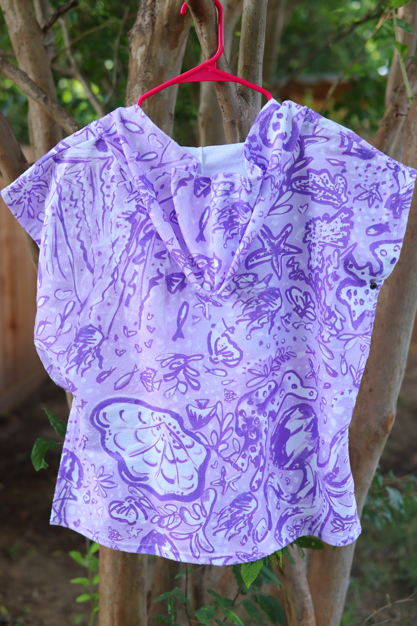 Octopus' Garden Party in Purple Party - Kid's Hooded Towel Poncho