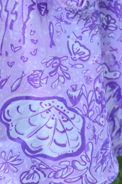 Octopus' Garden Party in Purple Party - Kid's Hooded Towel Poncho